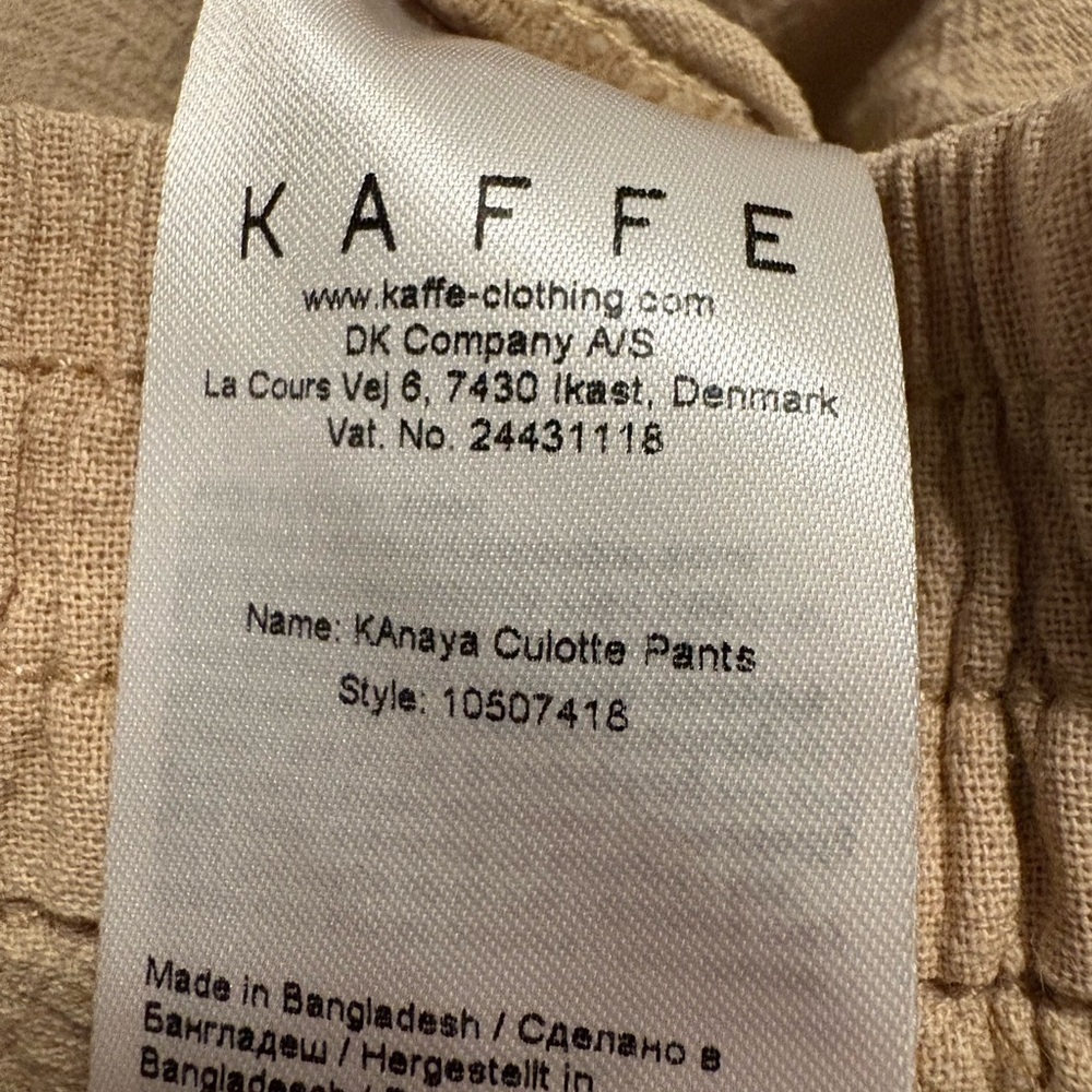 KAFFE KAnaya Culotte Pants | Size Large - Picture 9 of 9